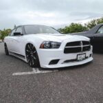 Dodge muscle car modified with power and suspension upgrades